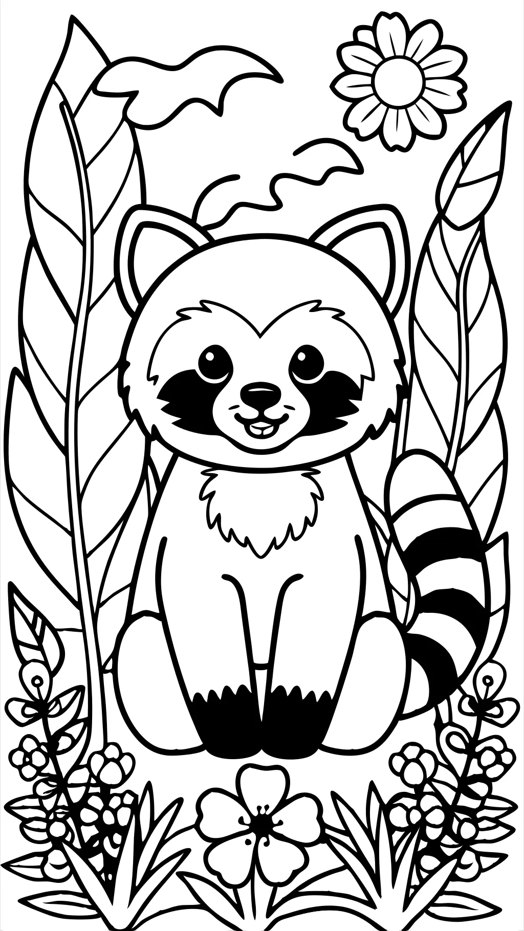 Page de couleur Panda rouge